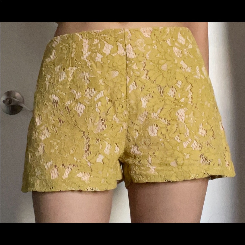 Lime Green Lace Shorts
